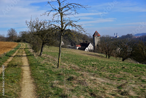 Burg Rechtenstein und Kloster Obermarchtal im Alb-Donau-Kreis, Schwäbische Alb; Baden Württemberg; Deutschland