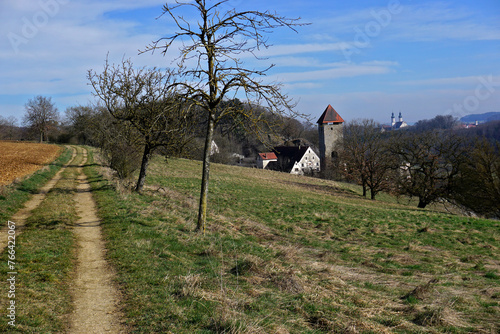 Burg Rechtenstein und Kloster Obermarchtal im Alb-Donau-Kreis, Schwäbische Alb; Baden Württemberg; Deutschland photo