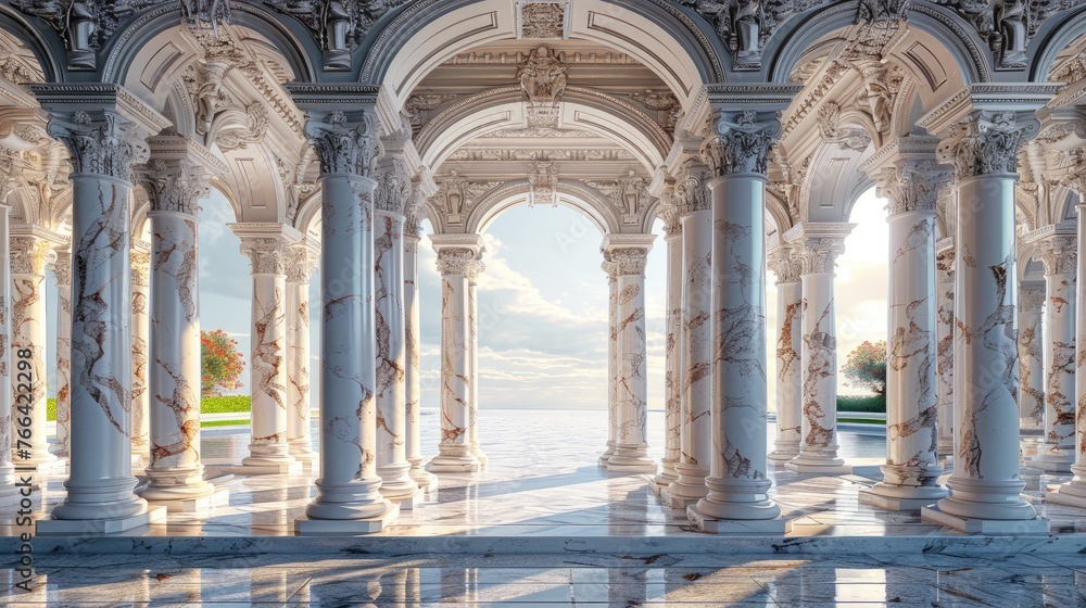 Fototapeta premium luxury palace marble pillar building