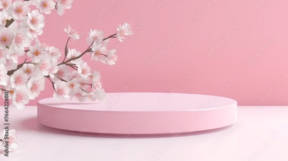 Podium for the presentation of goods and cosmetics. Concept: template for promotions and discounts Podium for the presentation of goods and cosmetics. Concept: template for promotions and discounts