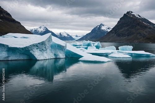 Icebergs in a body of water photo