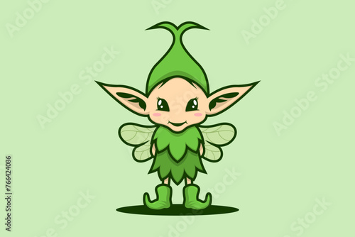 Mascot Dryad Elf Fairy Forest vector logo design
