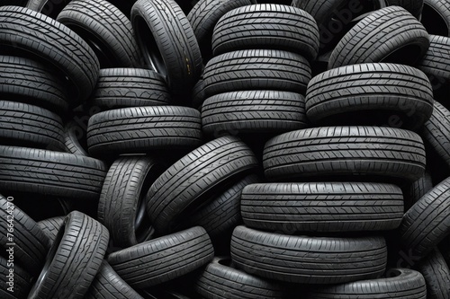 Hundreds of Recycled tires