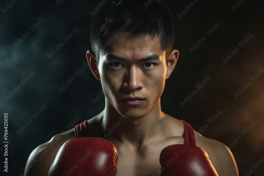 Close up photo of a person practicing martial arts generative AI Close up photo of a person practicing martial arts generative AI