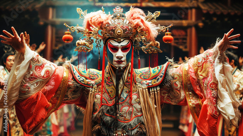 Chinese Opera Performer in Traditional Costume.