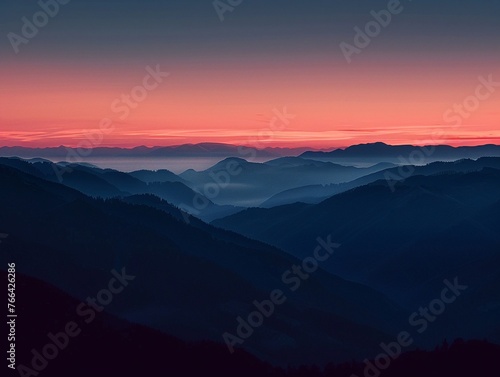 Sunset Silhouettes Capturing the Drama of Dusk from a Mountain Vista , 8K ,high resolution