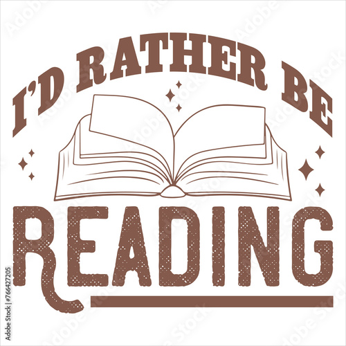 I'd rather be reading SVG - Stack of books SVG - Coffee and books design - Books clip art - Cut file for readers - Home decor,