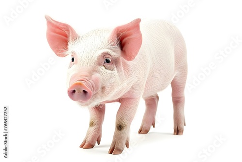 Cute piglet isolated on white background,