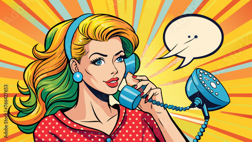 pop art illustration of woman with the speech bubb 
