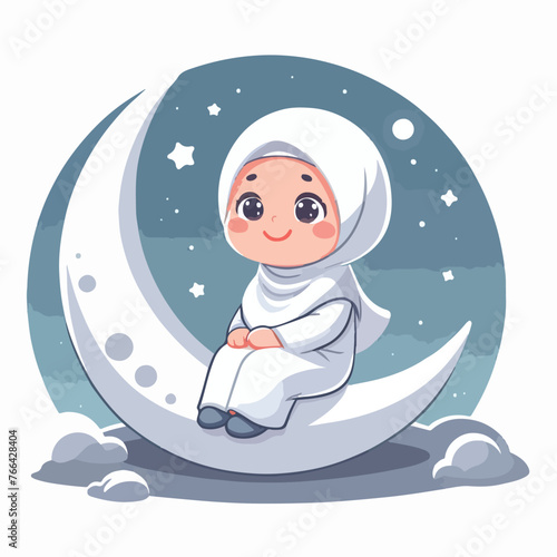 cute child muslim design cartoon