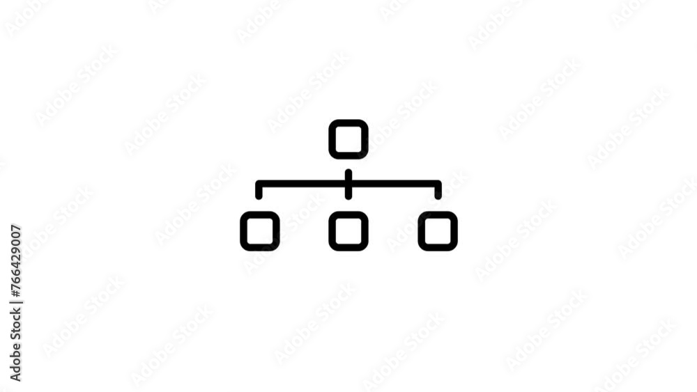 Teamwork hierarchy line icon, Business communication teamwork line icon animation. Teamwork hierarchy line icon, Business communication teamwork line icon animation.