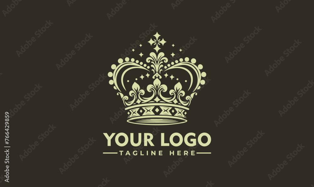 Vector Crown Logo Templates - Design for Business Company, Hotel, Boutique - Royal Luxury Symbol - King, Queen Abstract Geometric Logo