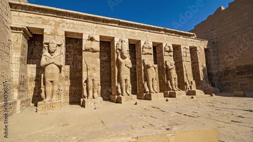 Temple of Medinet Habu. Egypt, Luxor. The Mortuary Temple of Ramesses III at Medinet Habu is an important New Kingdom period structure in the West Bank of Luxor in Egypt.