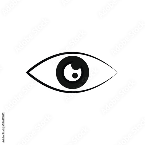 Eye icon. Black icon isolated on white background. Eye silhouette. Simple icon. Web site page and mobile app design vector element 8 9 3