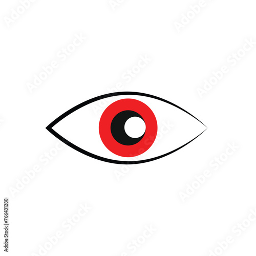 Eye icon. Black icon isolated on white background. Eye silhouette. Simple icon. Web site page and mobile app design vector element 7 8 4