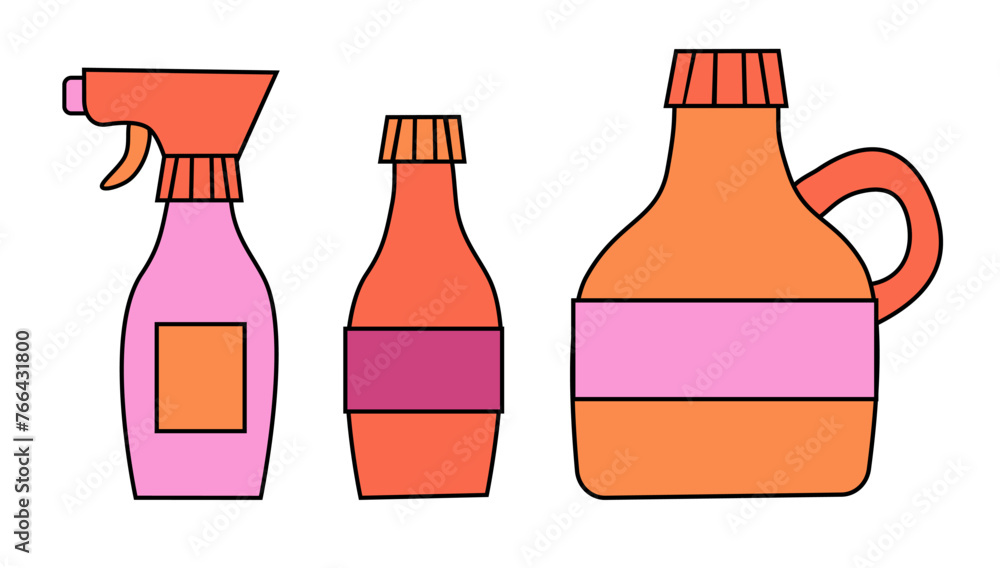 Cleaning Set Elements. Collection of cleaning products. Vector Flat illustration. Cleaning Set Elements. Collection of cleaning products. Vector Flat illustration.