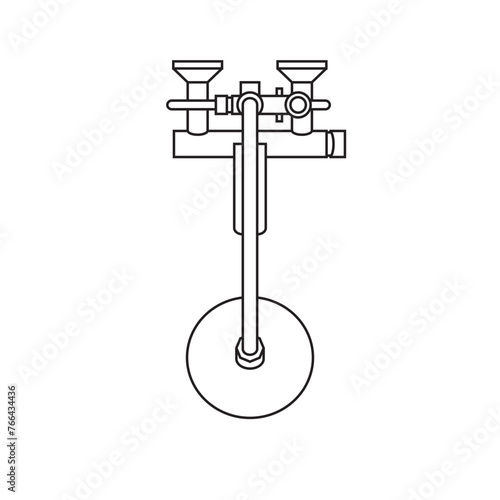 Shower outline icon for architecture layout plan