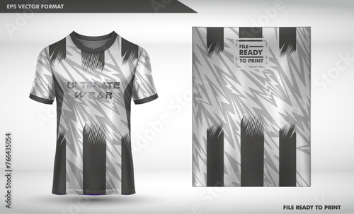 Soccer t-shirt design slim-fitting with round neck. Vector illustration