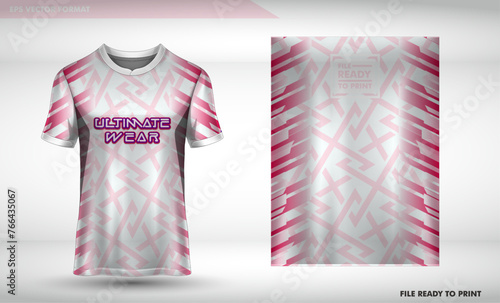 Soccer t-shirt design slim-fitting with round neck. Vector illustration