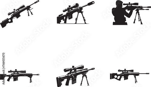 Sniper Rifle Silhouettes Sniper Rifle EPS Vector Sniper Clipart