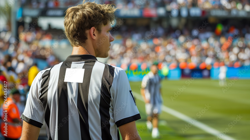 Fototapeta premium Young player preparing to enter the game