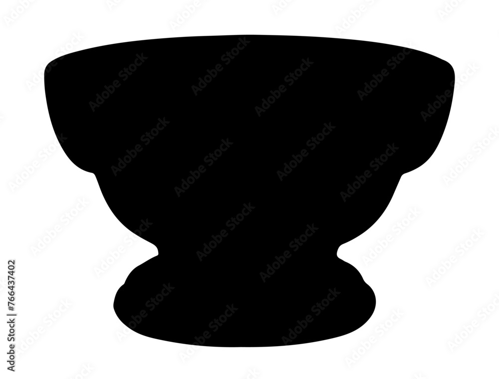 Bowl shape silhouette vector art white background Bowl shape silhouette vector art white background