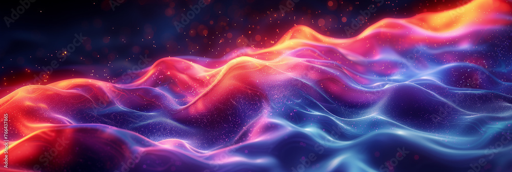 abstract background with glowing neon lines waves wallpaper	