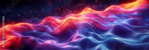 abstract background with glowing neon lines waves wallpaper 