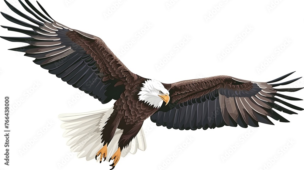 Obraz premium Eagle flying on a white background