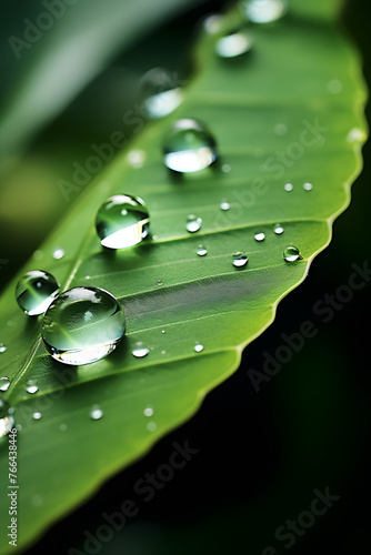 Delicate Beauty: Macro Water Droplet on Leaf