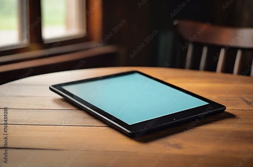 mockup blank tablet pc on blue background mockup blank tablet pc on blue background