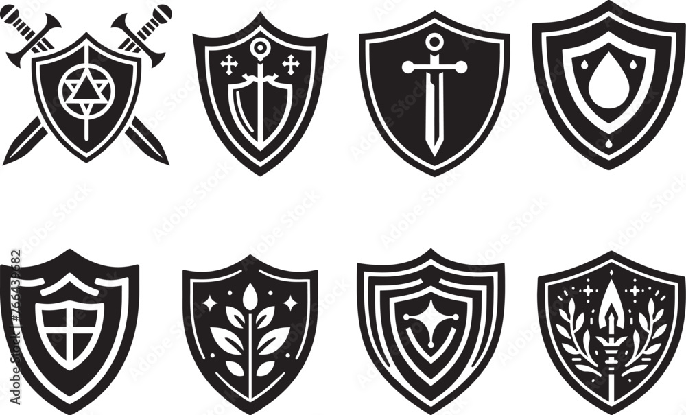 Shields Icon Silhouettes Shield EPS Vector Shield Clipart Shields Icon Silhouettes Shield EPS Vector Shield Clipart