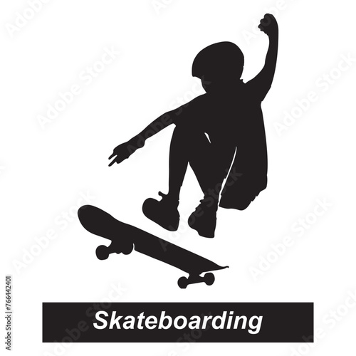 Skateboard sport icon