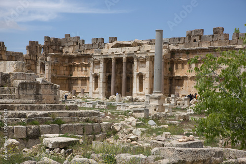 Lebanon. Ruins of the Baalbek Temple on a sunny spring day.