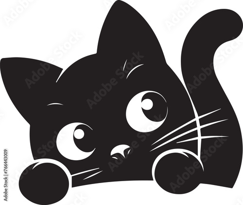 Cat Peaking Silhouettes Cat EPS Vector Cat Clipart
