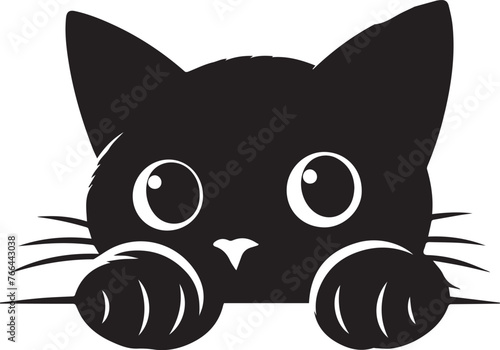 Cat Peaking Silhouettes Cat EPS Vector Cat Clipart