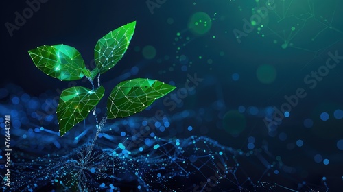 Abstract illustration of plant biotechnology Genome-engineered, vitamin-enriched leaf seedlings