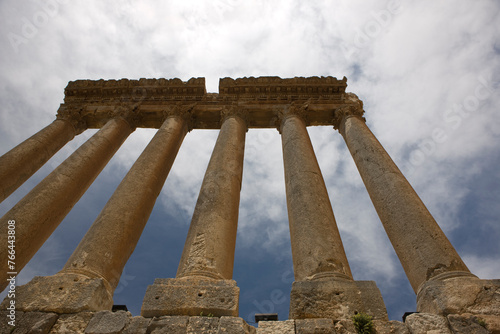 Lebanon. Ruins of the Baalbek Temple on a sunny spring day. photo