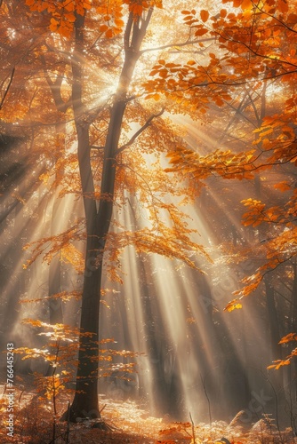 Sunlit Forest Overflowing With Trees