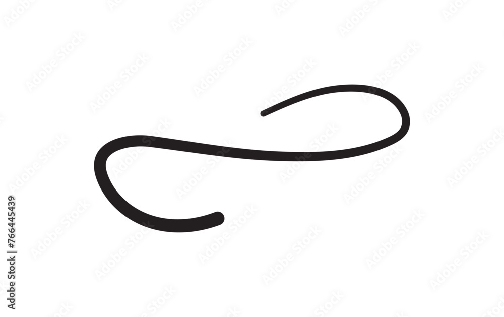 Underline text. Hand drawn collection of curly swishes, swashes, swoops. Calligraphy swirl. Highlight text elements.