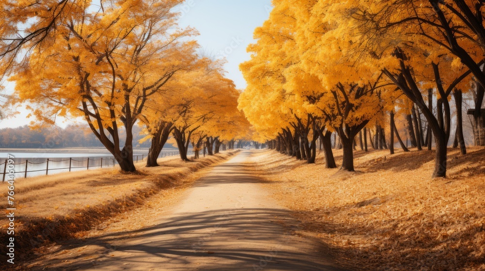 Country road in autumn with colorful trees Country road in autumn with colorful trees