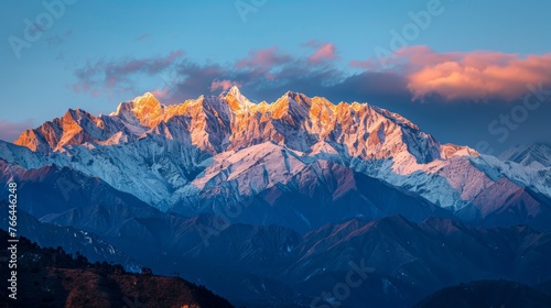 Majestic Mountain Range at Sunset © BrandwayArt