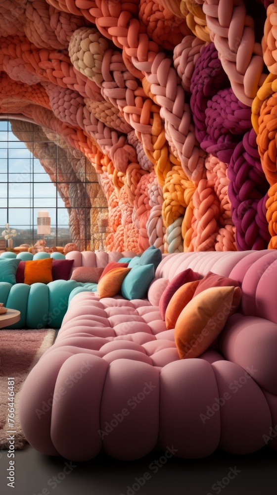 Obraz premium Colorful yarn interior design