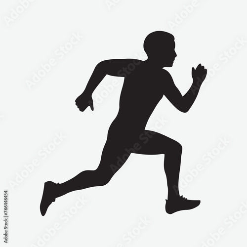 running man silhouette vector design illustration