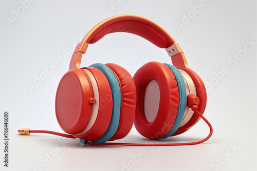 vibrant colors retro headphones