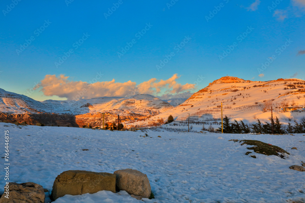 Lebanon mountain landscape on a sunny spring day