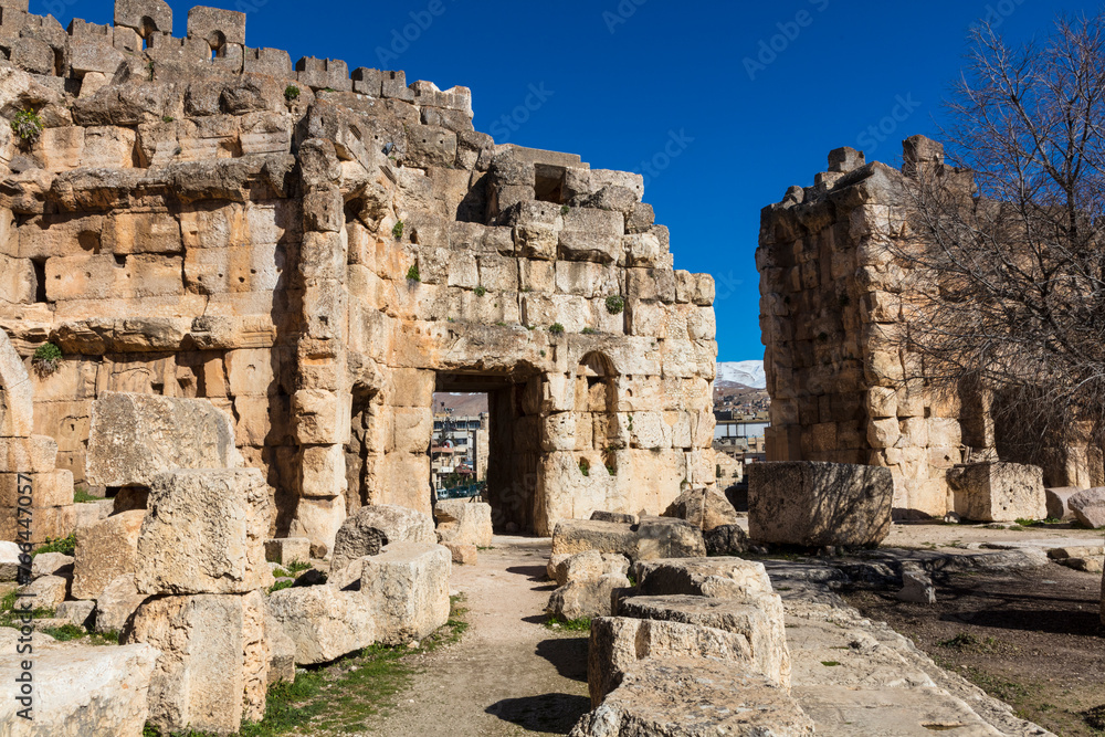 Lebanon Ancient Temple of Baalbek on a sunny autumn day