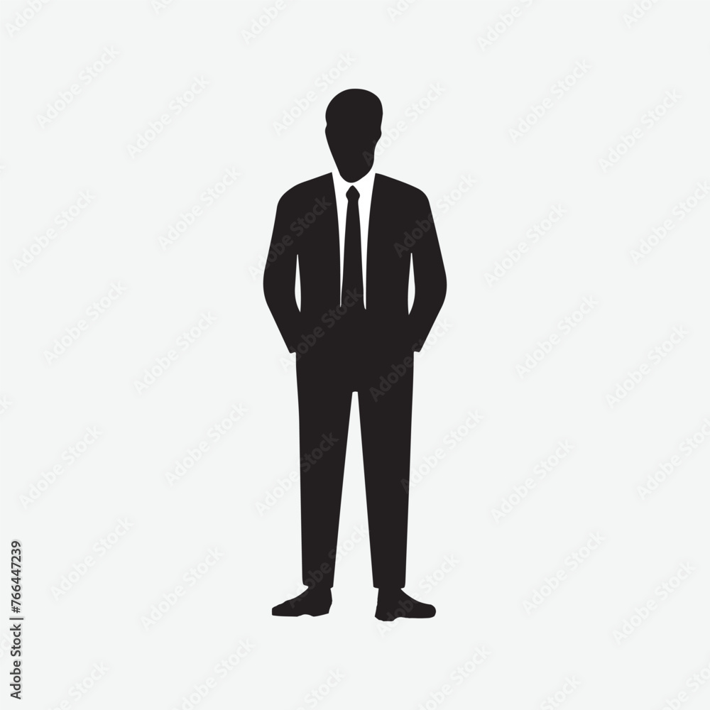 businessman person suit male silhouette vector art