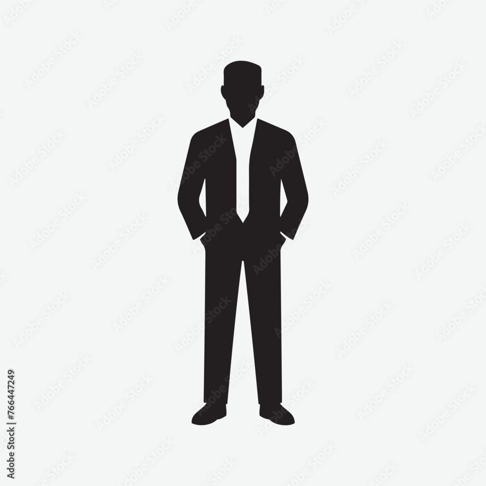 businessman person suit male silhouette vector art