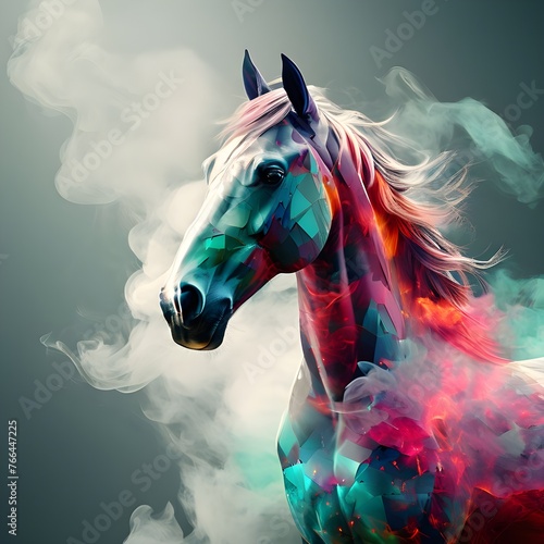 Horse Emerging from Smoke